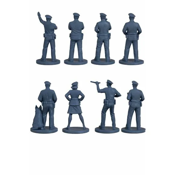Police Figures – 8 Unpainted Resin Officers for Model Railroad & Dioramas 28mm - Picture 2 of 10